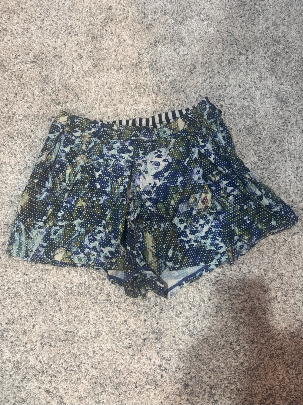 lululemon athletica Navy Floral Printed Shorts